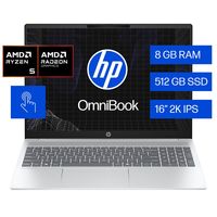 Notebook Omnibook 5 16-BC1052LA AMD Ryzen 5 8540U con IA 8GB 512GB SSD Gen4 Táctil 16"" 2K