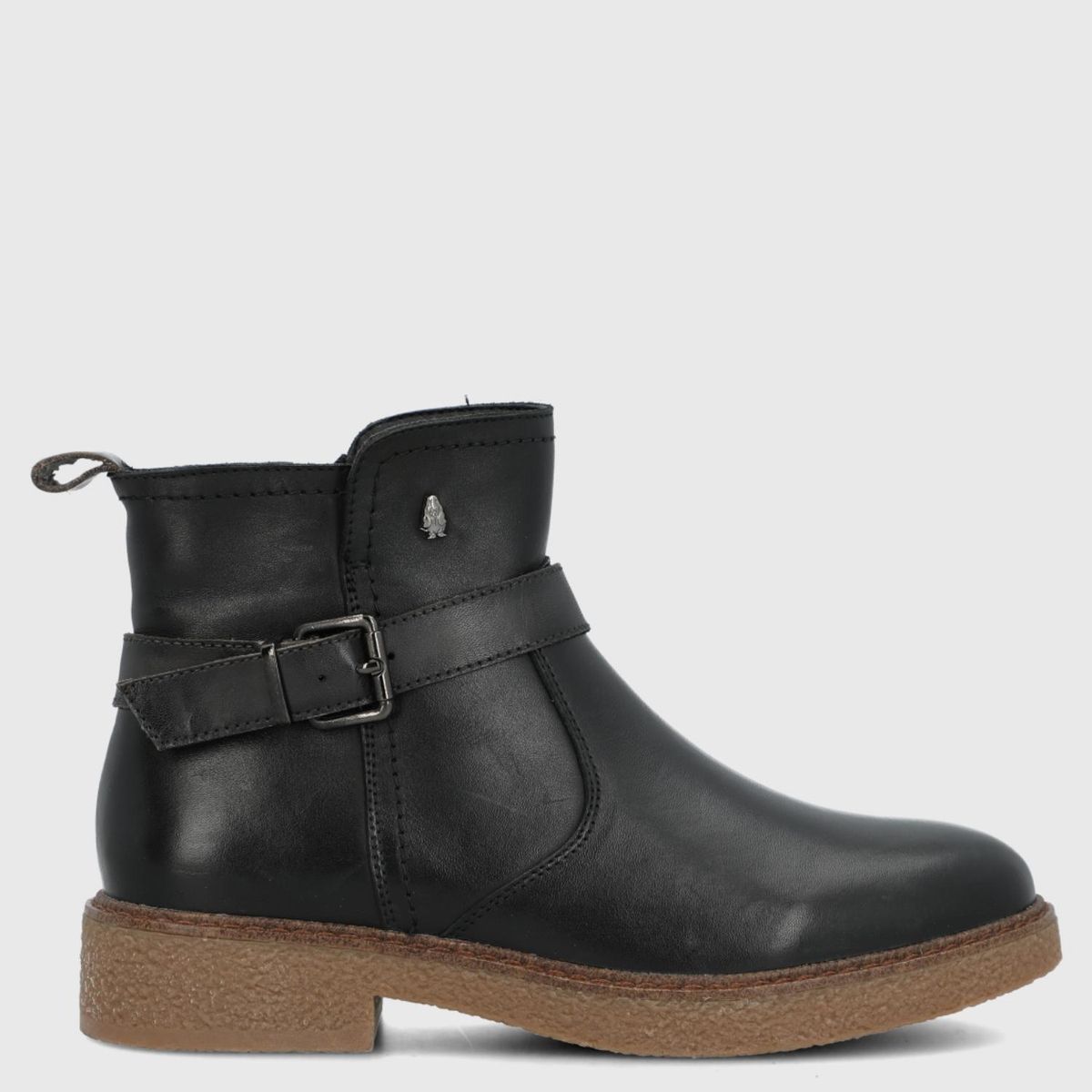 HUSH PUPPIES - Botin Mujer Cuero Negro Hush Puppies