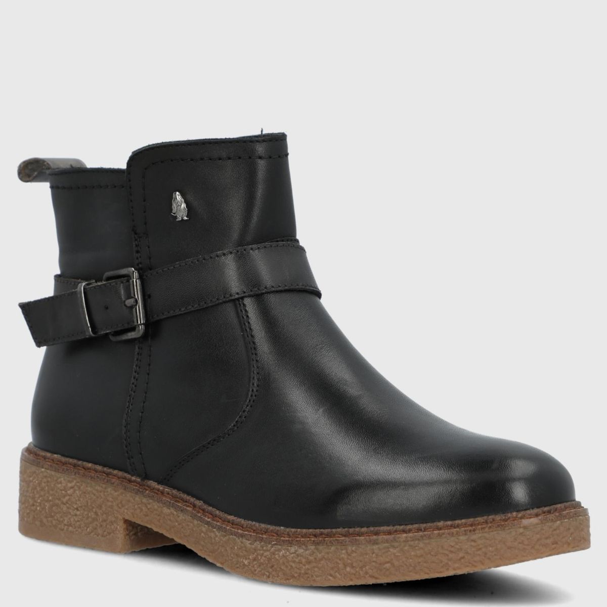 HUSH PUPPIES - Botin Mujer Cuero Negro Hush Puppies