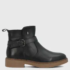 HUSH PUPPIES - Botin Mujer Cuero Negro