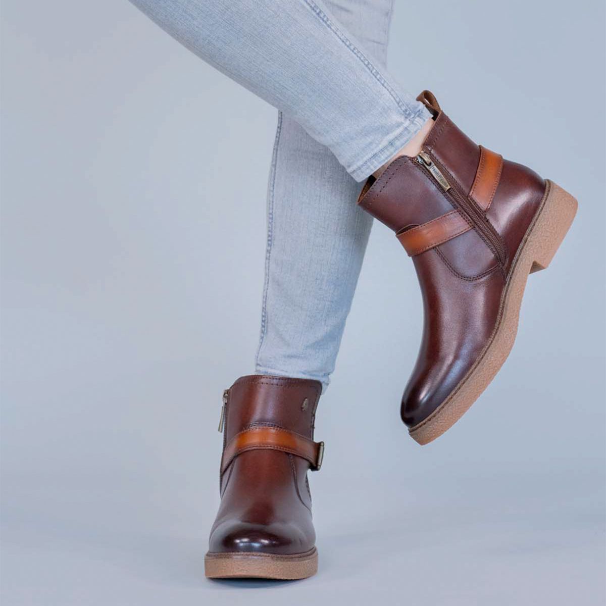 HUSH PUPPIES - Botin Mujer Cuero Café Hush Puppies