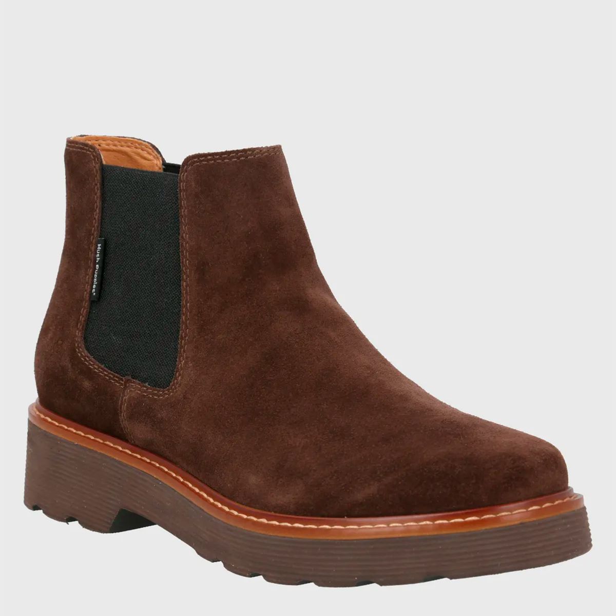 HUSH PUPPIES - Botin Mujer Cuero Café Hush Puppies