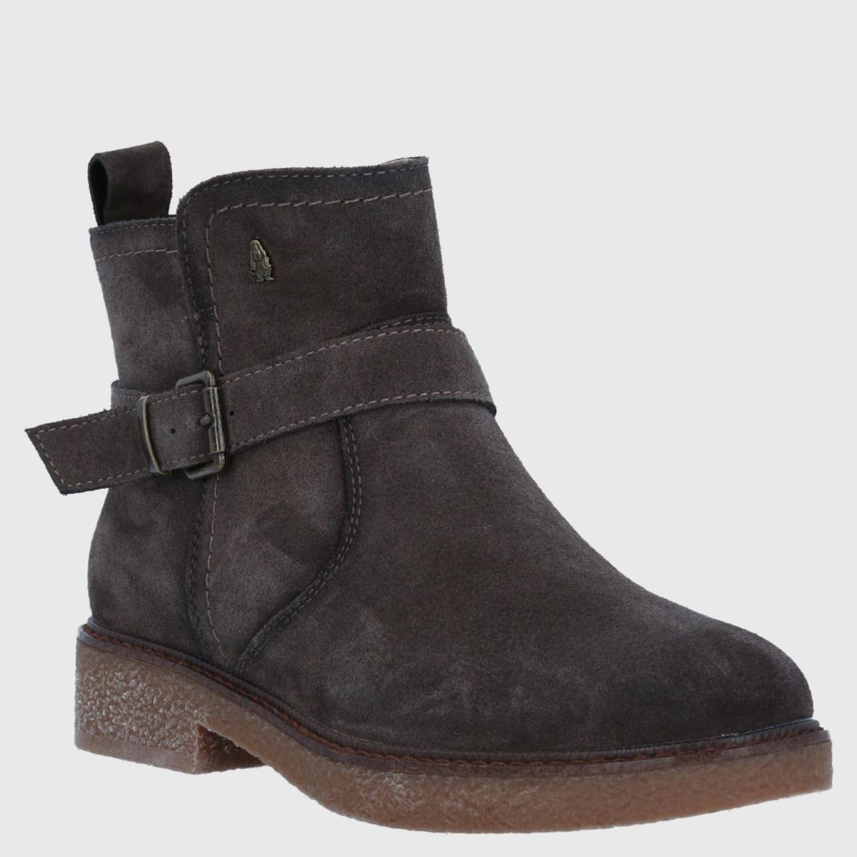 HUSH PUPPIES - Botin Mujer Cuero Gris Hush Puppies