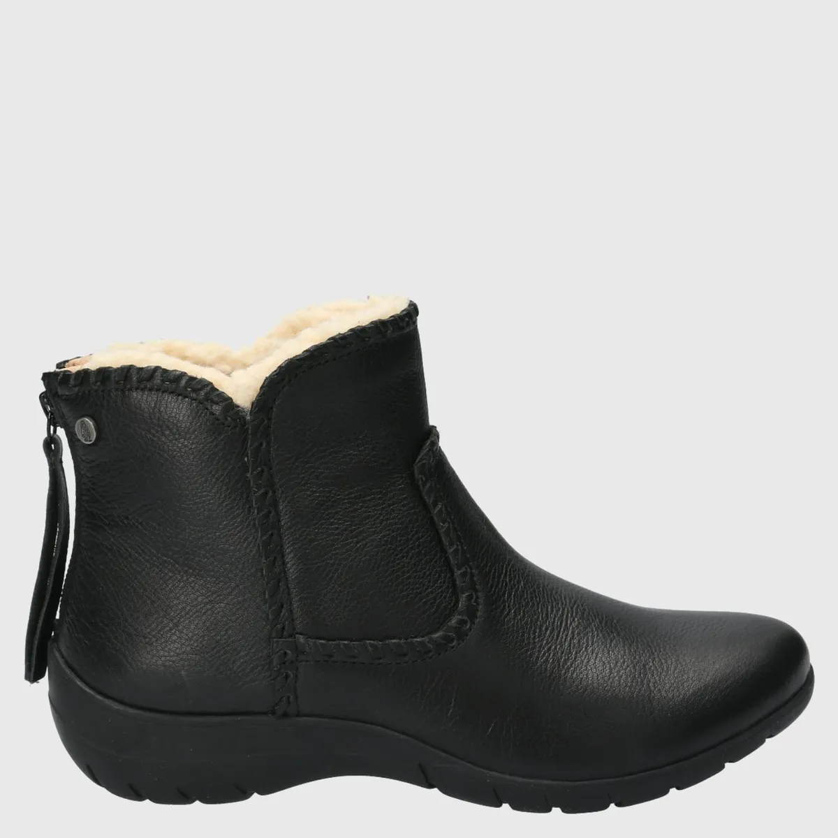 HUSH PUPPIES - Botin Mujer Cuero Negro Hush Puppies