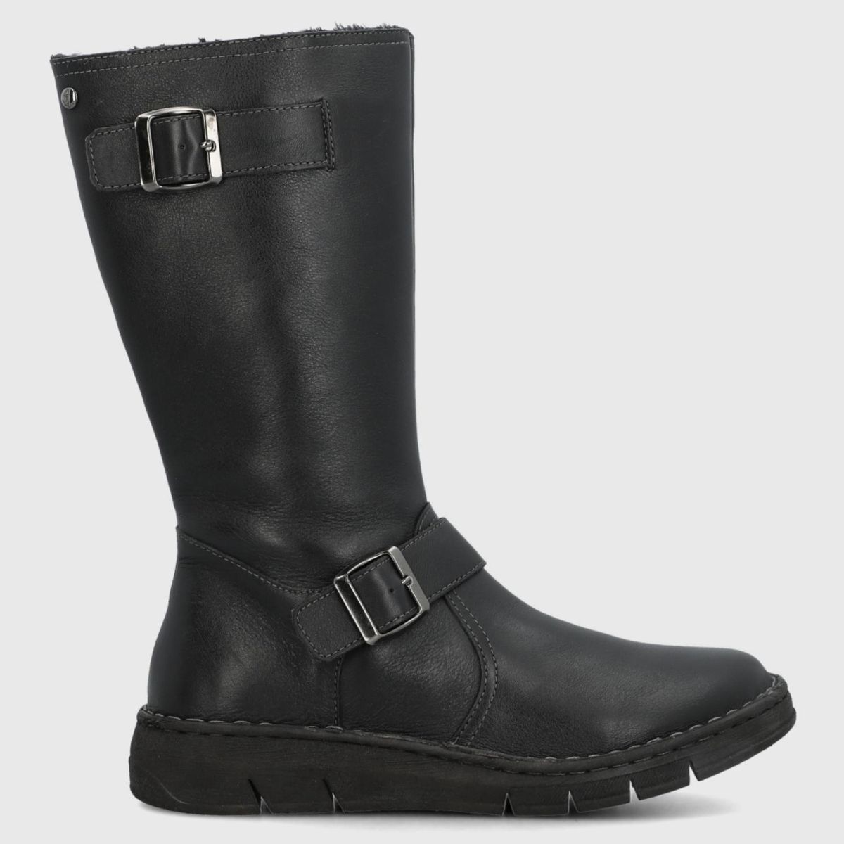 HUSH PUPPIES - Bota Mujer Cuero Negro Hush Puppies