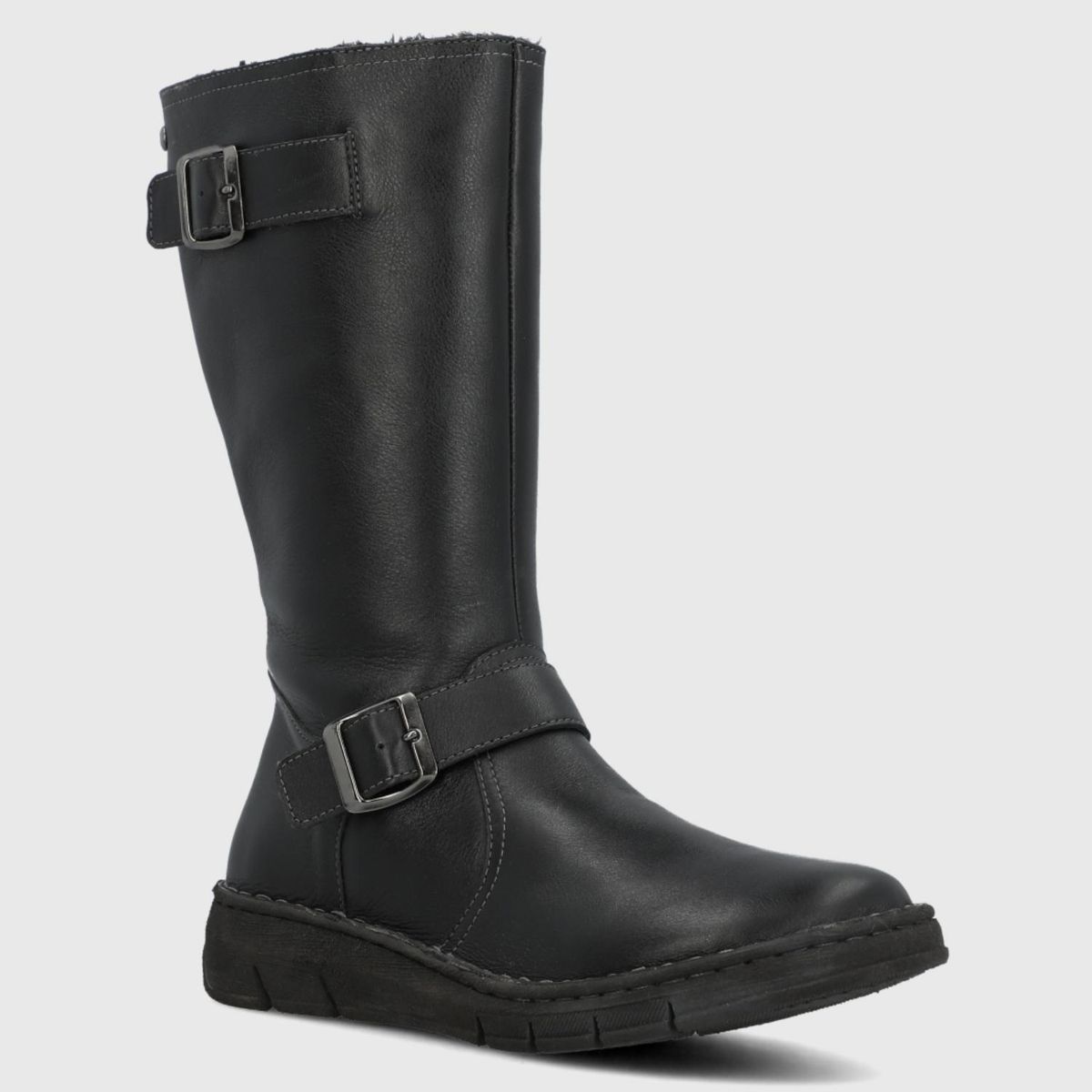 HUSH PUPPIES - Bota Mujer Cuero Negro Hush Puppies