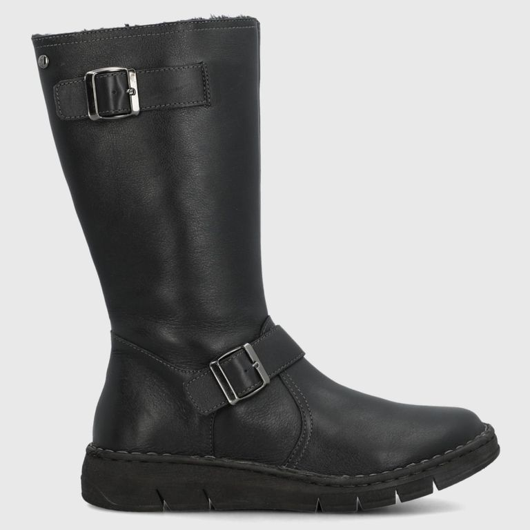 HUSH PUPPIES Bota Mujer Cuero Negro