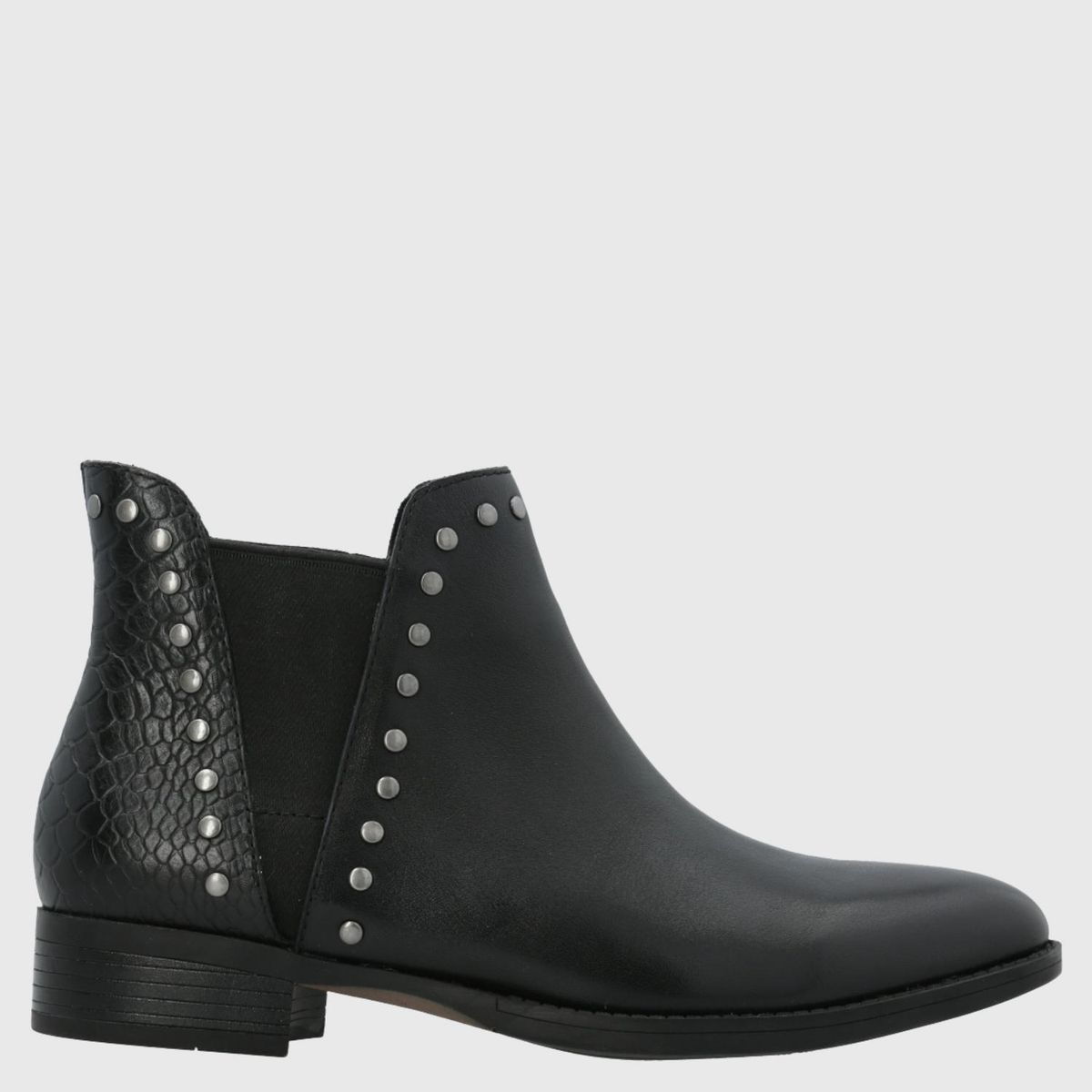 HUSH PUPPIES - Botin Mujer Cuero Negro Hush Puppies