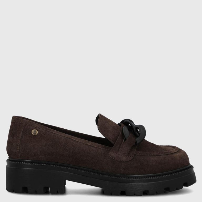 Mocasín Mujer Cuero Café