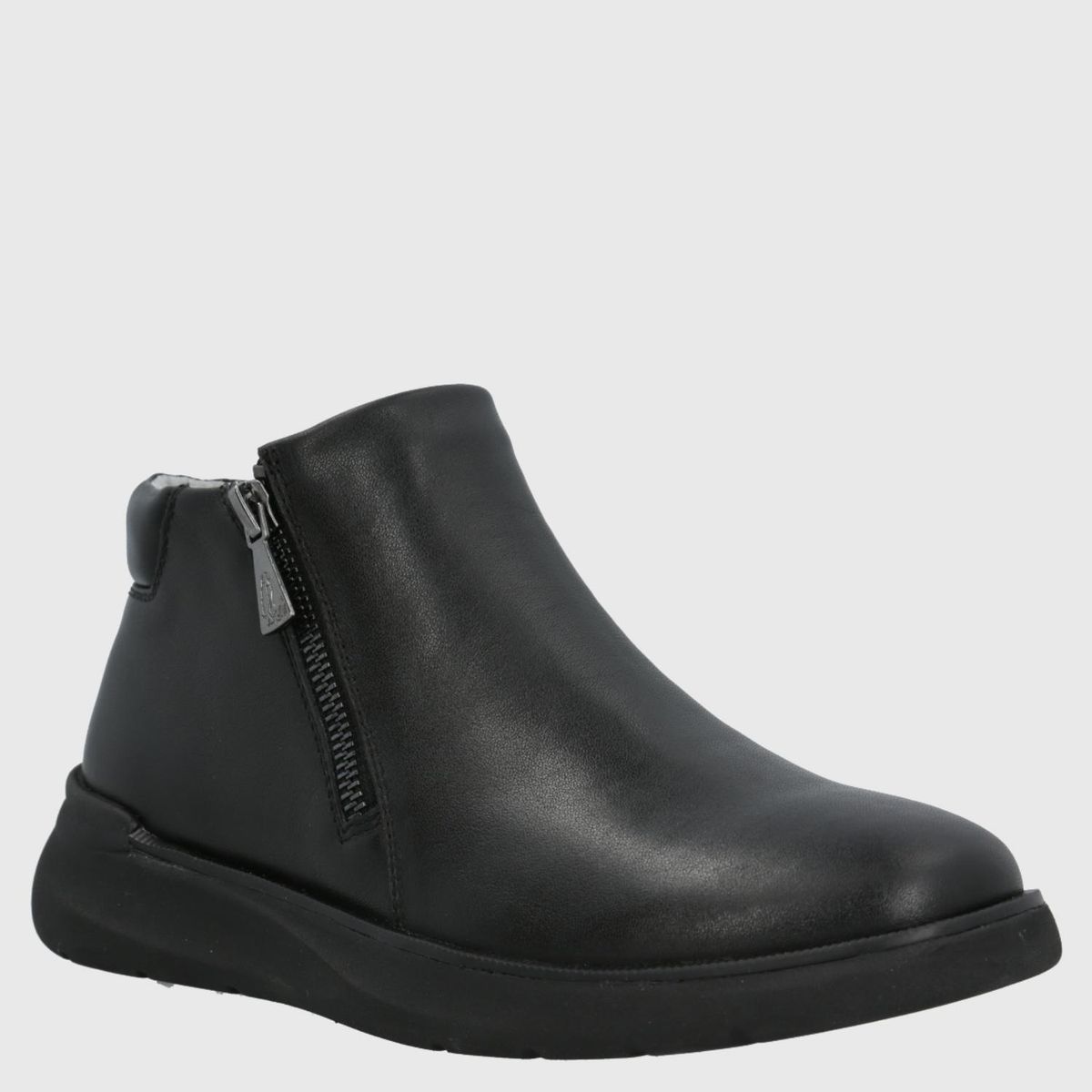HUSH PUPPIES - Botin Mujer Cuero Negro Hush Puppies