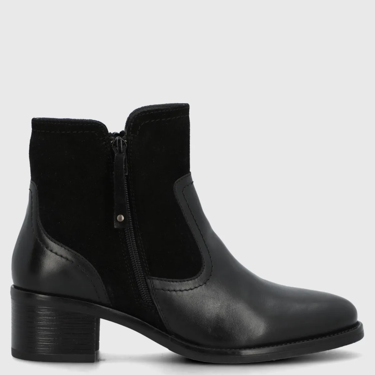 HUSH PUPPIES - Botin Mujer Cuero Negro Hush Puppies