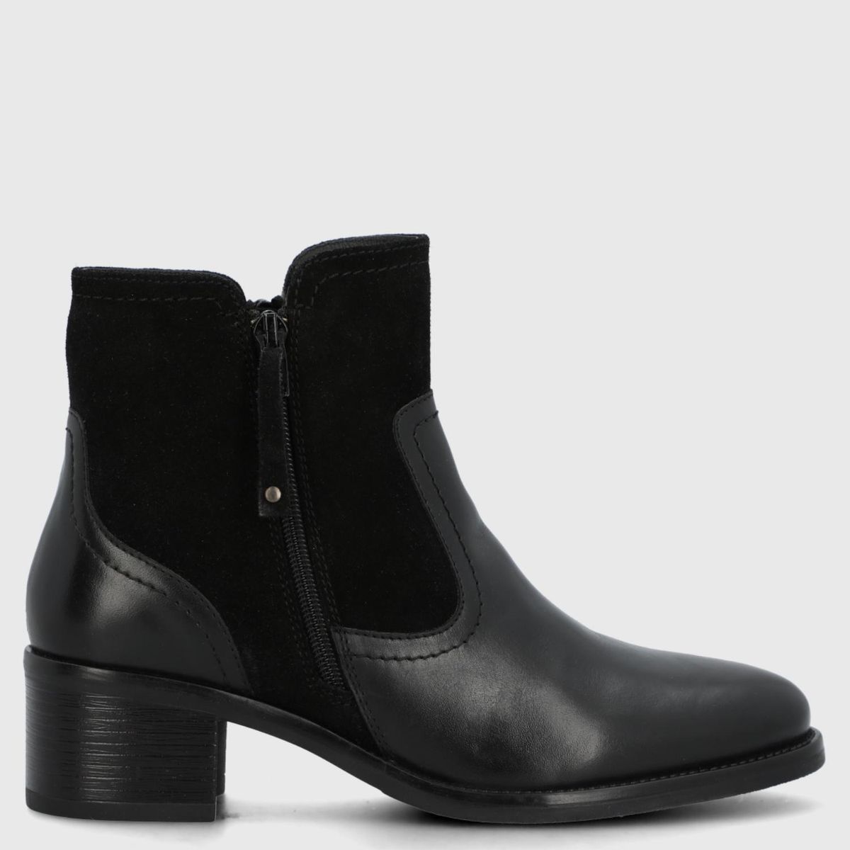HUSH PUPPIES - Botin Mujer Cuero Negro Hush Puppies