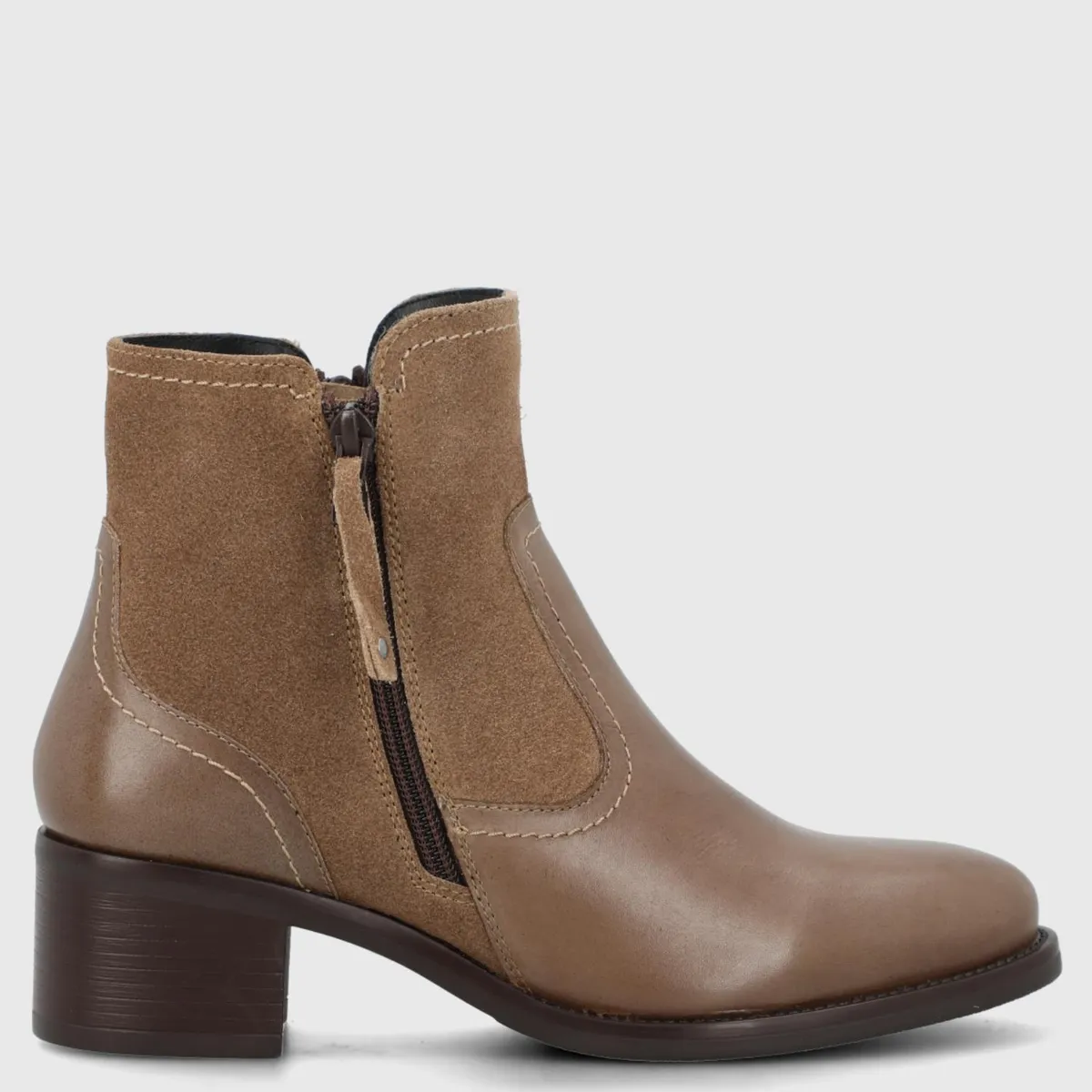 HUSH PUPPIES - Botin Mujer Cuero Beige Hush Puppies