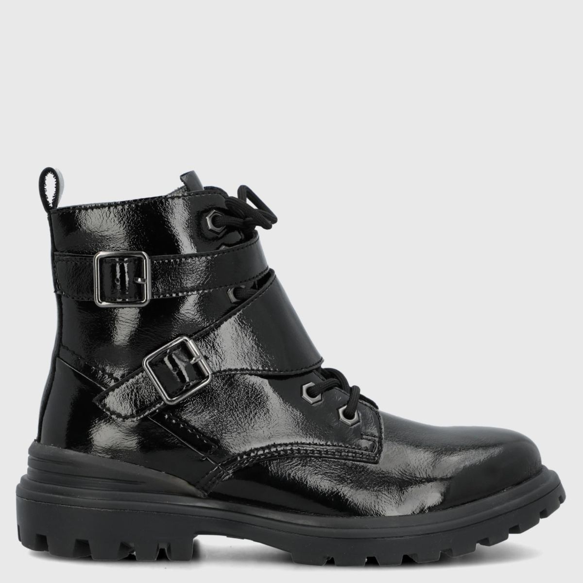 HUSH PUPPIES - Botin Mujer Cuero Negro Hush Puppies