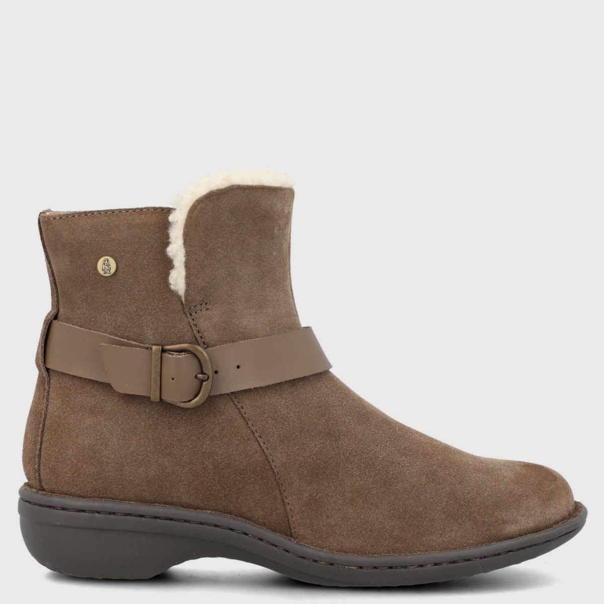 HUSH PUPPIES - Botin Mujer Cuero Café Hush Puppies