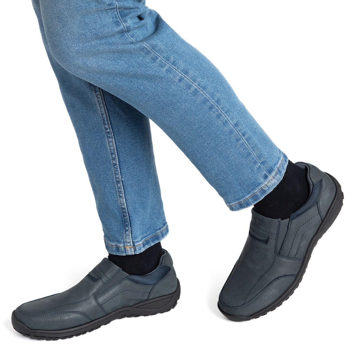 GUANTE - Zapato Casual Hombre Cuero Azul Guante