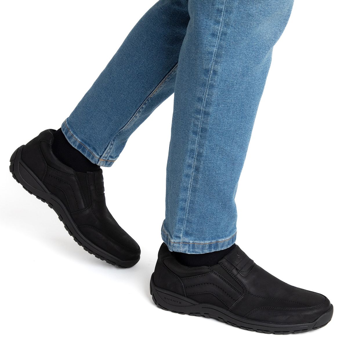 GUANTE - Zapato Casual Hombre Cuero Negro Guante
