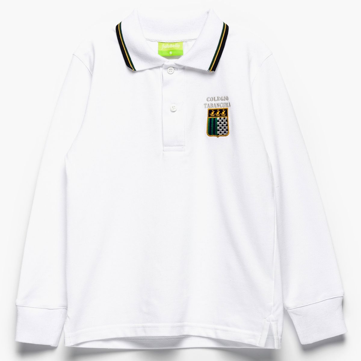 COLEGIO TABANCURA - Colegio Tabancura, Polera Pique Escolar, 65% Algodón 35% Poliéster, Cuello Con 2 Botones, Manga Larga Con Puño Elásticado Unisex