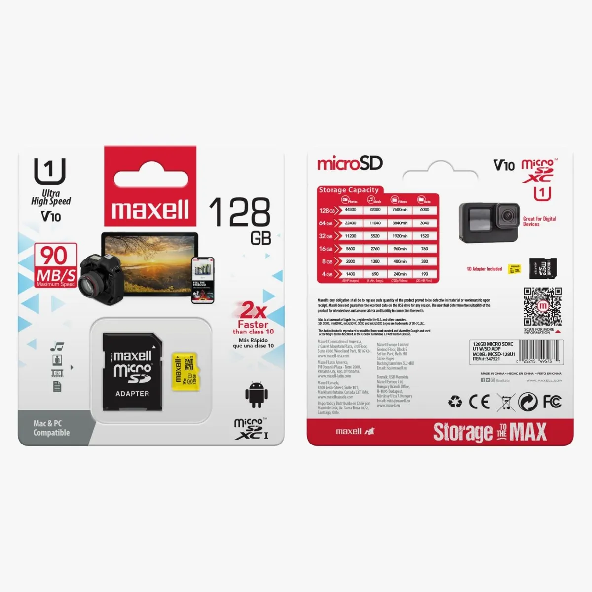 MAXELL - Tarjeta Micro Sd 128GB Cl10 Maxell