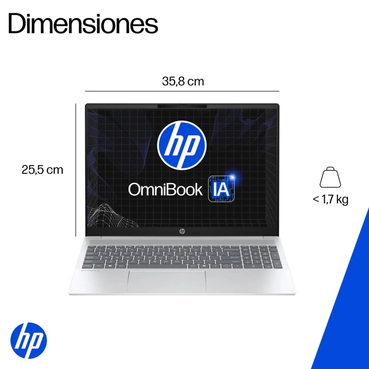 HP Notebook HP Omnibook 5 16-AF1072LA Intel Core Ultra 7 255U con