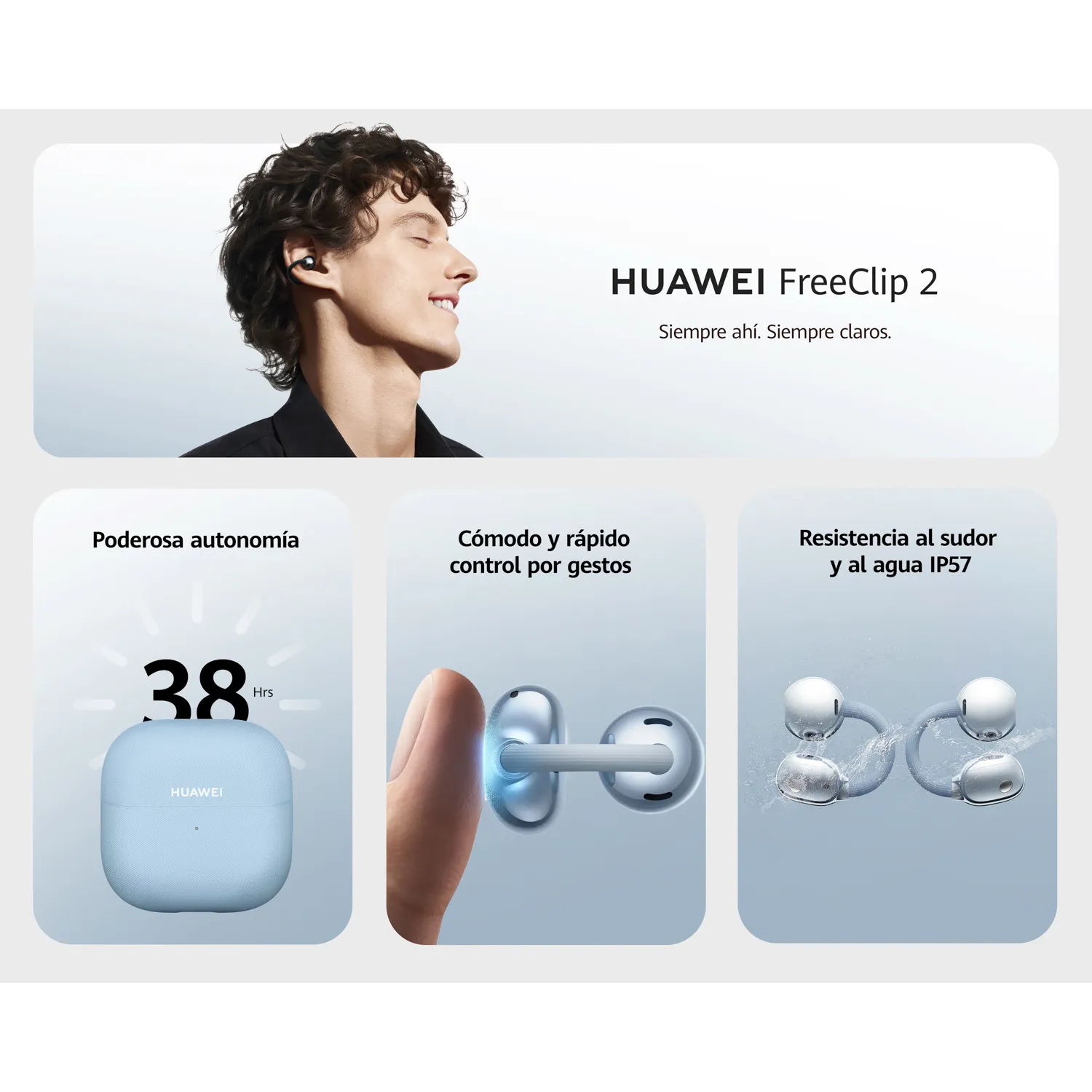 HUAWEI Audífonos Bluetooth Huawei FreeClip 2 | Falabella Chile