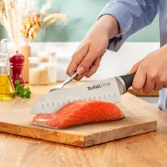 TEFAL - Cuchillo De Cocina Santoku 18 Cm Ice Force