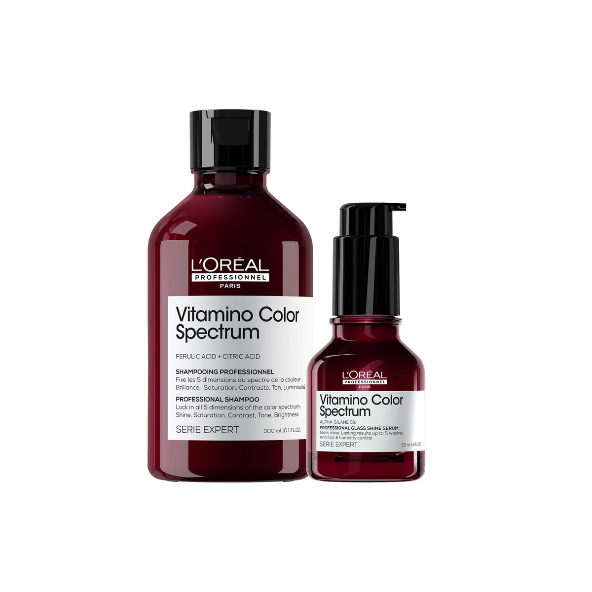 LOREAL PROFESSIONNEL - Set Profesional Cuidado Del Color Profundo Shampoo 300ml + Sérum 50ml Vitamino Color Spectrum