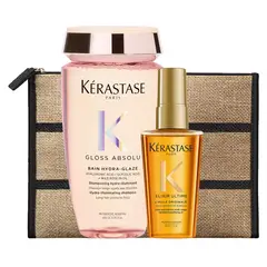 KERASTASE - Set Anti-Frizz Cabello con Tendencia al Frizz Shampoo Gloss Absolu + Elixir