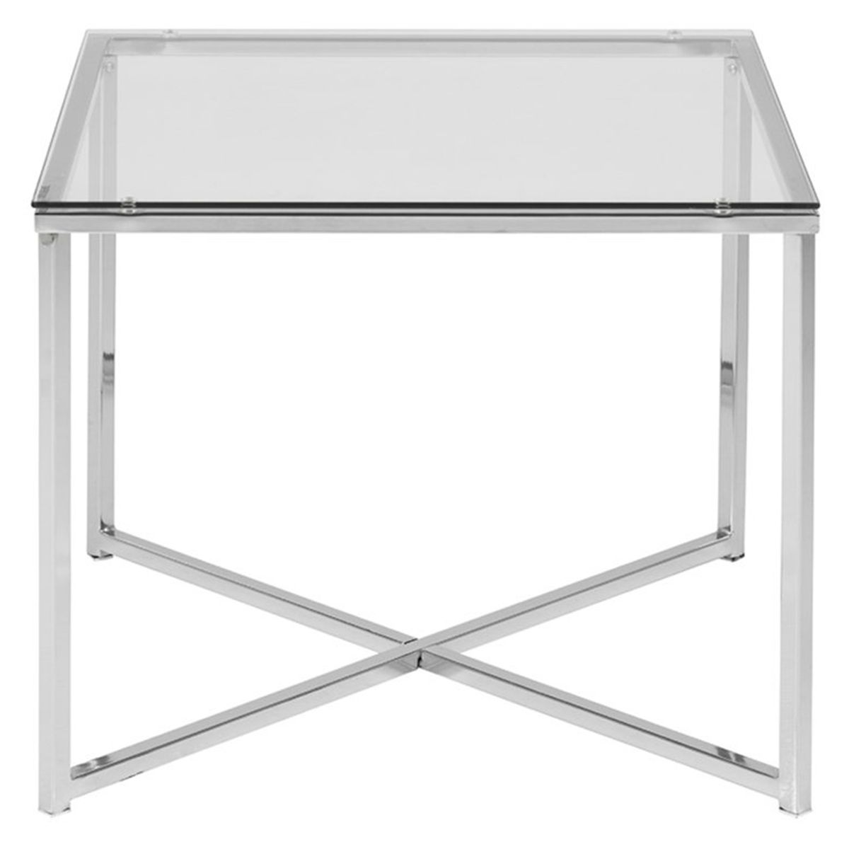 SUR DISEÑO - Mesa Lateral Cross Base Cromada