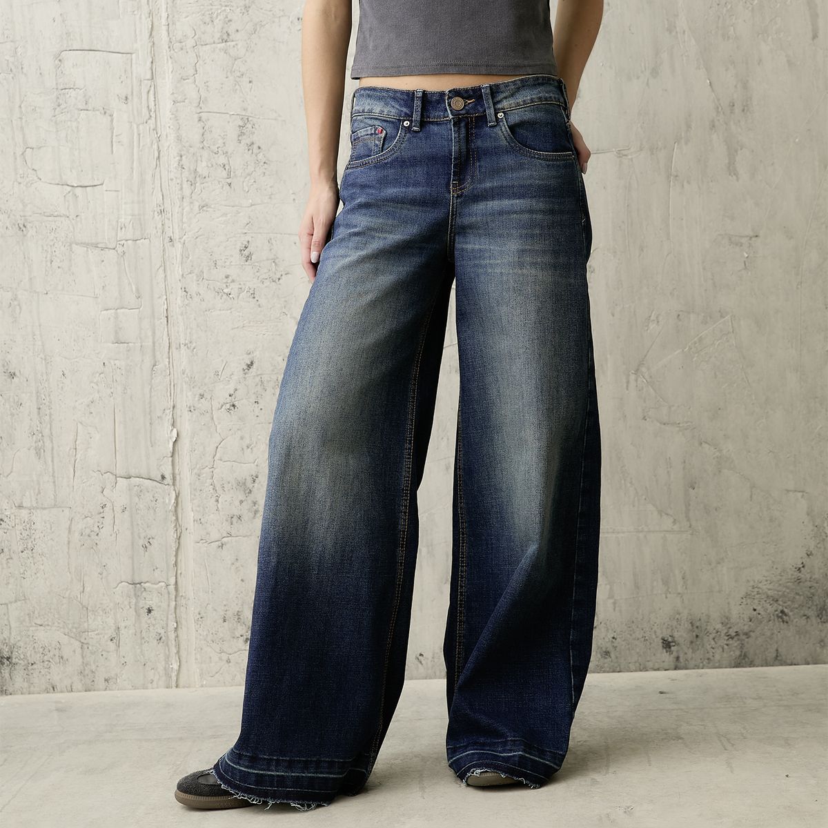 AMERICANINO - Jeans Wide Leg Tiro Medio Mujer Americanino