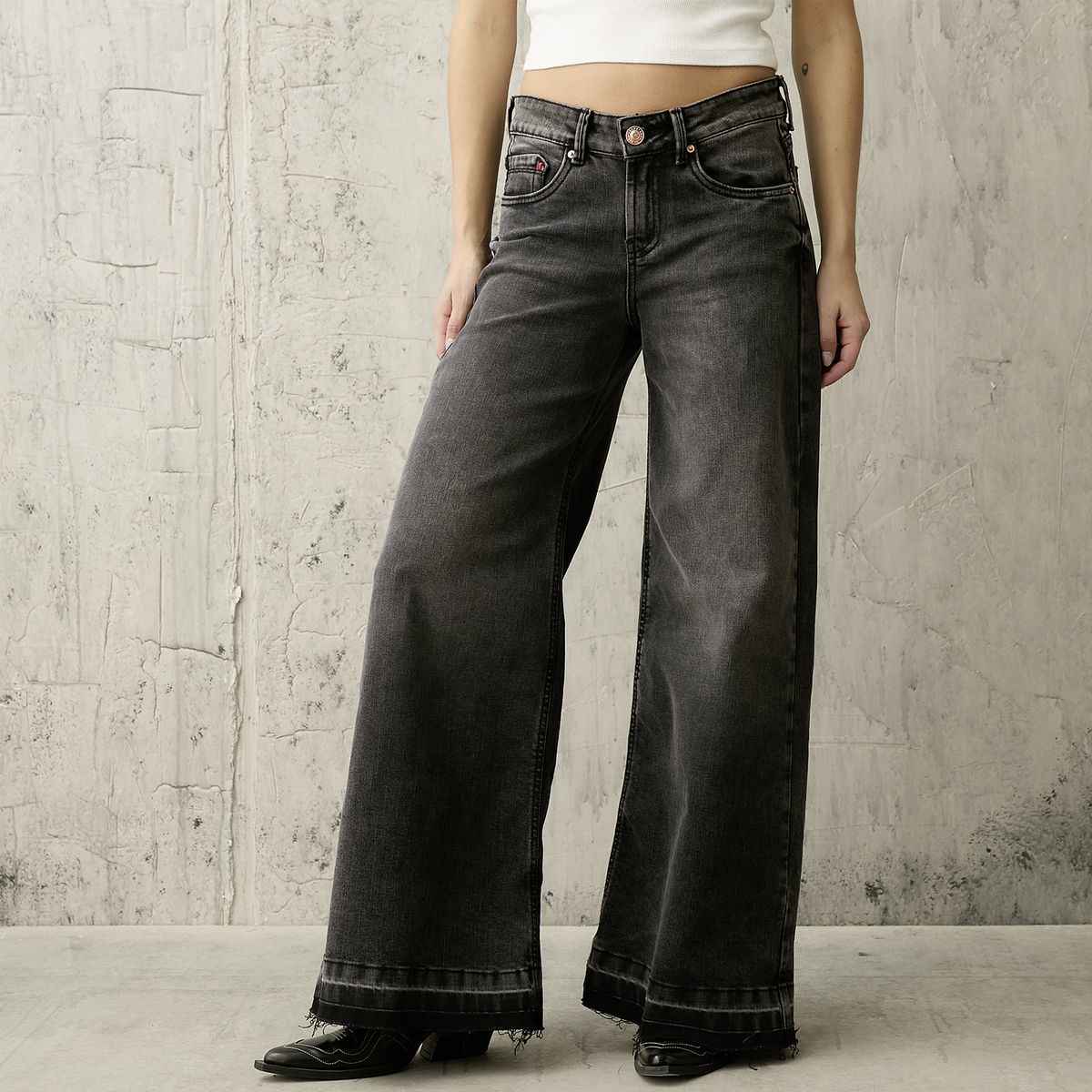 AMERICANINO - Jeans Wide Leg Tiro Medio Mujer Americanino