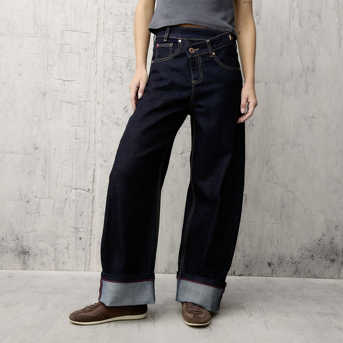 AMERICANINO - Jeans Baggy Tiro Medio Mujer Americanino