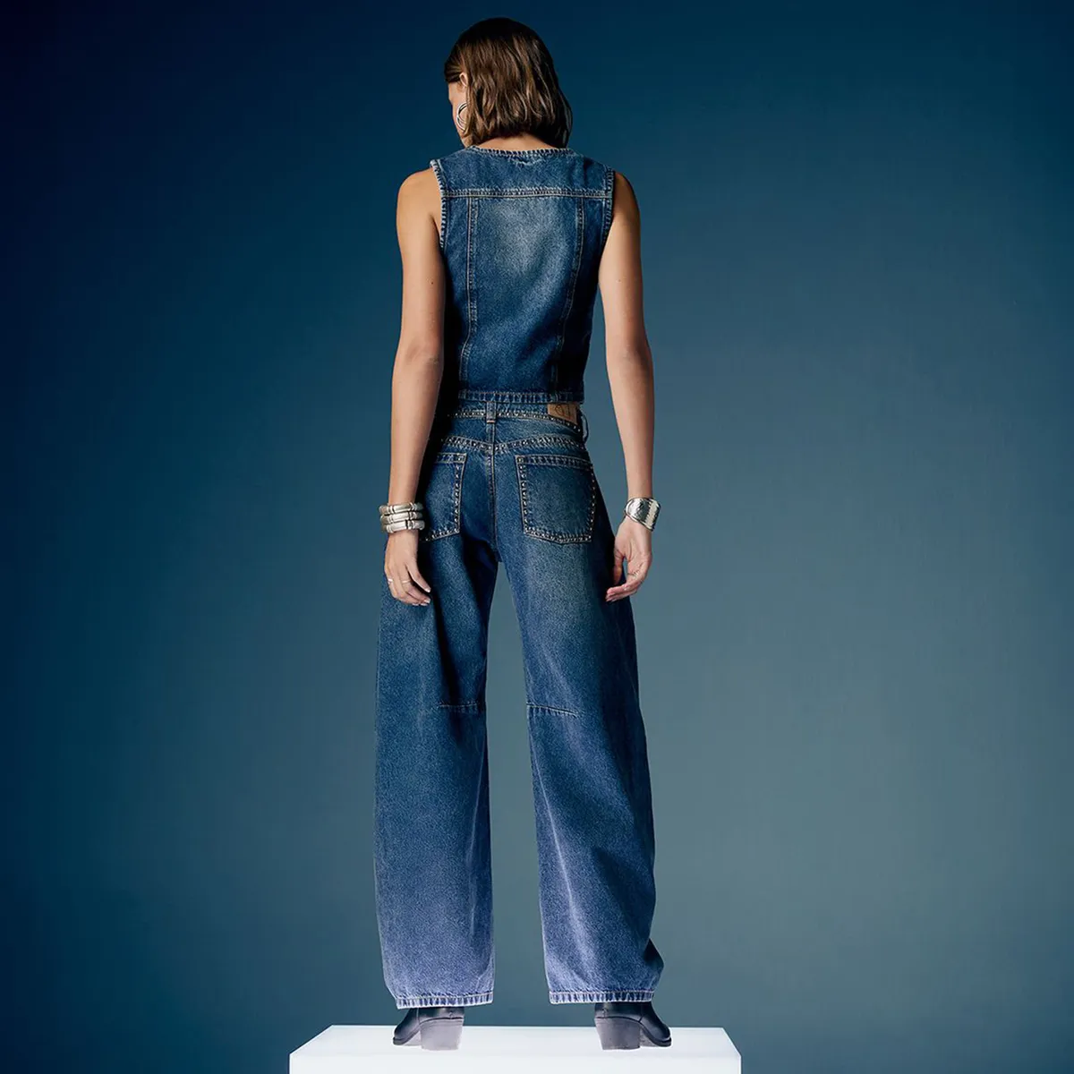 AMERICANINO - Jeans Balloon Tiro Medio Mujer Americanino