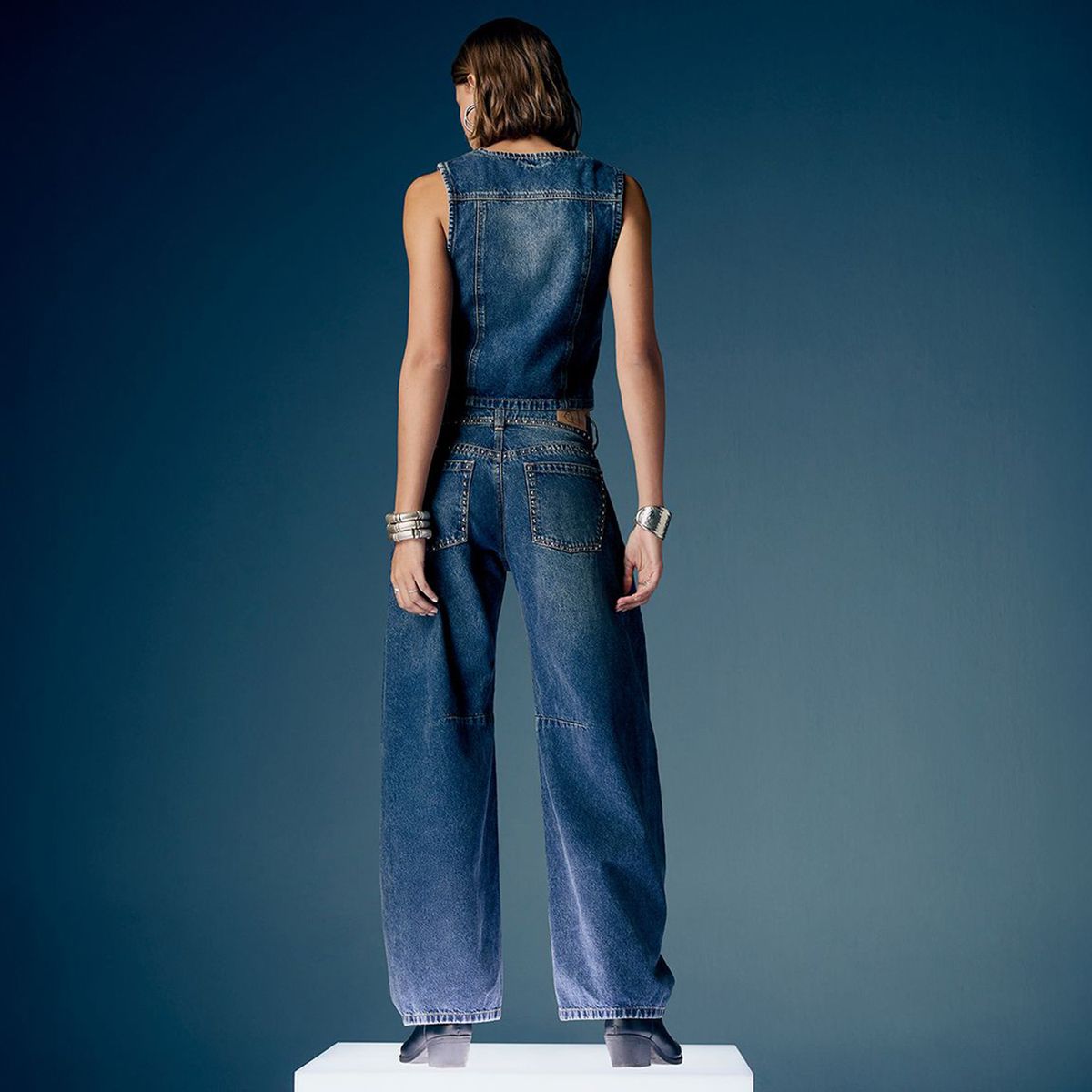 AMERICANINO - Jeans Balloon Tiro Medio Mujer Americanino