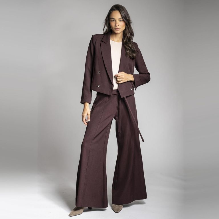 Pantalón Lin Burdeo Mujer