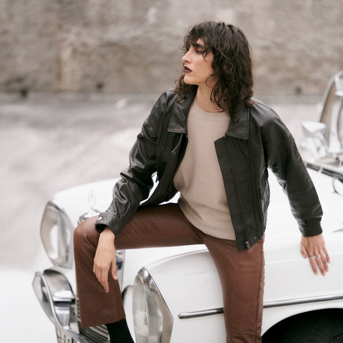 HER - Chaqueta Bomber 100% Cuero Mujer Her
