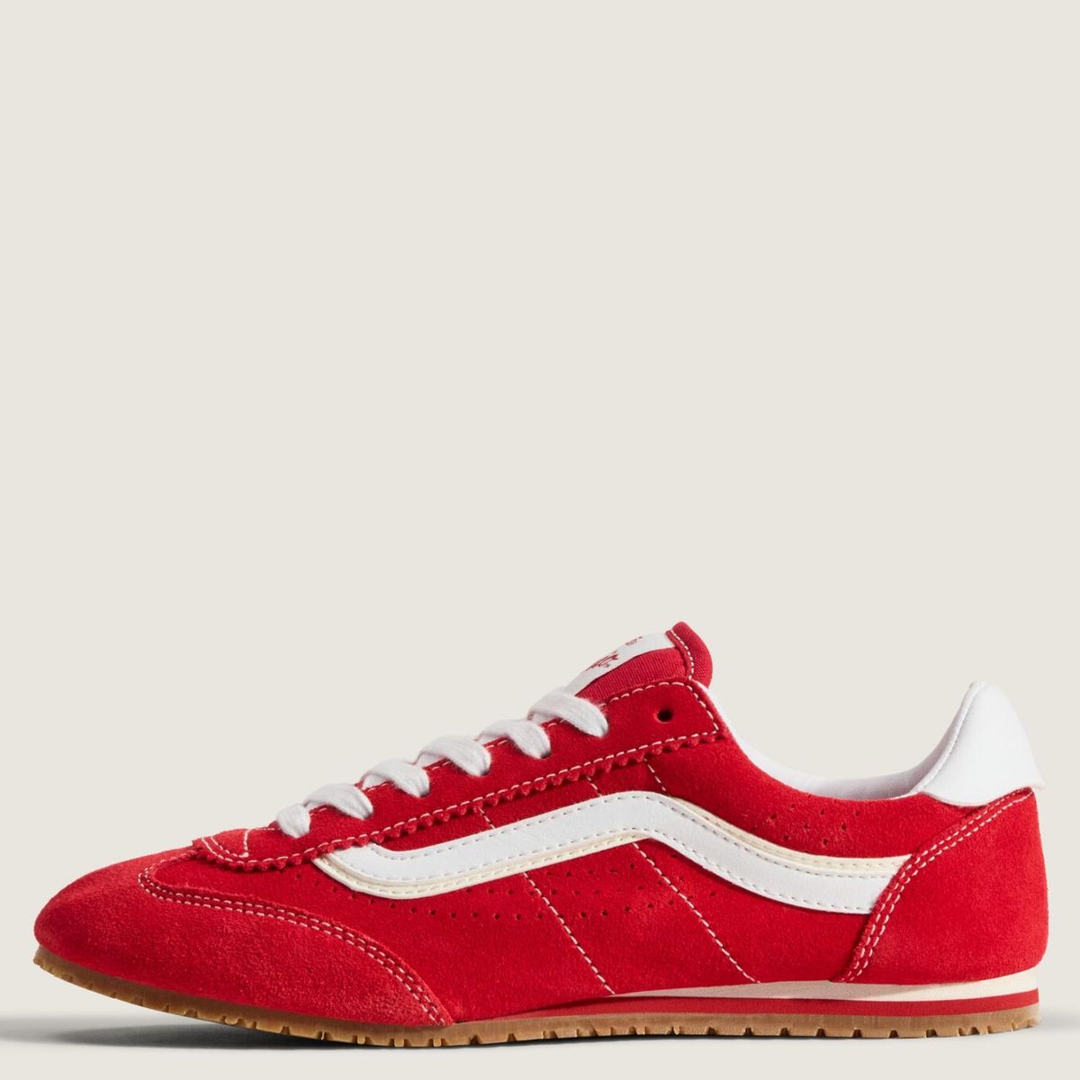 VANS - Super Lowpro Zapatilla Urbana Mujer Cuero Rojo Vans