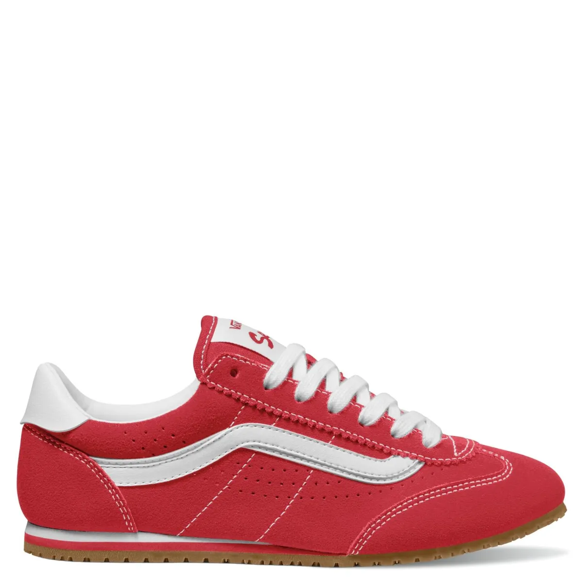 VANS - Super Lowpro Zapatilla Urbana Mujer Cuero Rojo Vans