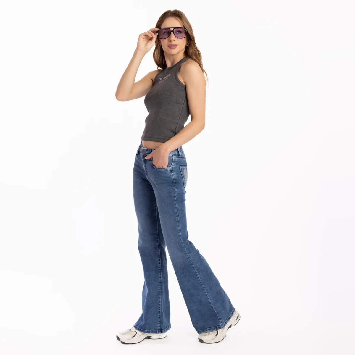 EFESIS - Jeans Wide Leg Tiro Medio Mujer Efesis