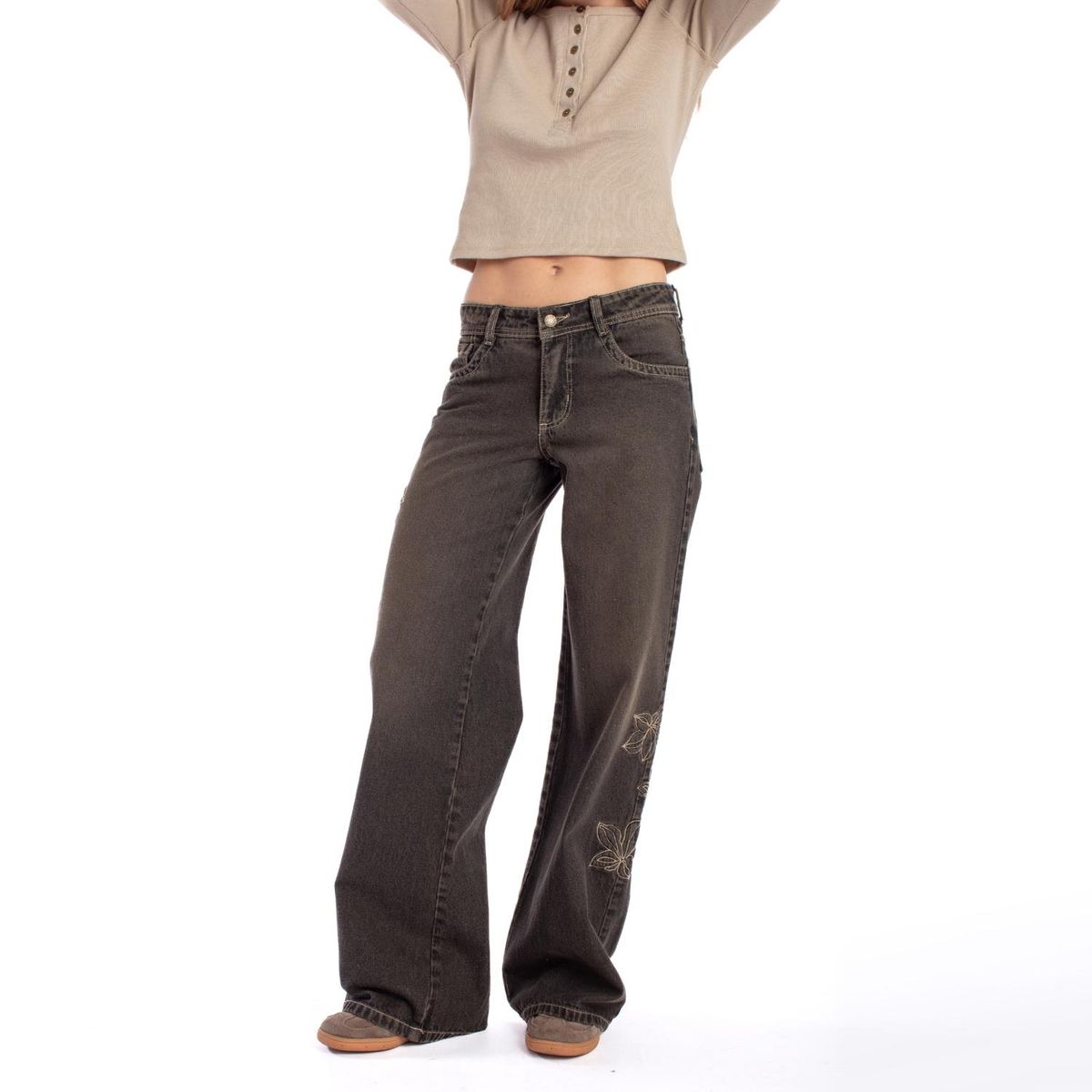 EFESIS - Jeans Wide Leg Tiro Medio Mujer Efesis