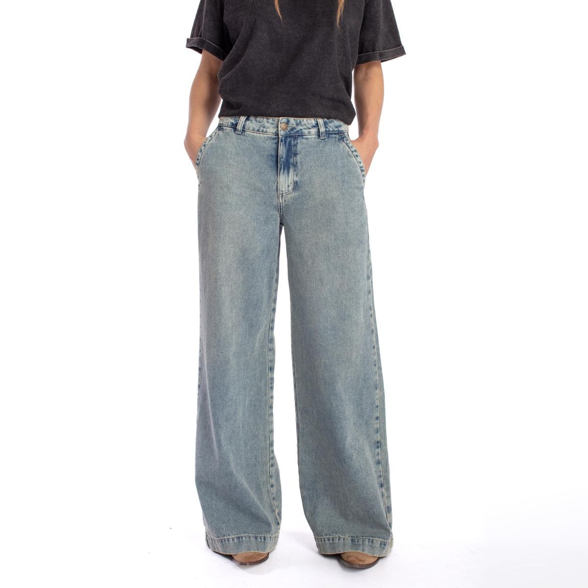 EFESIS - Jeans Wide Leg Tiro Medio Mujer Efesis