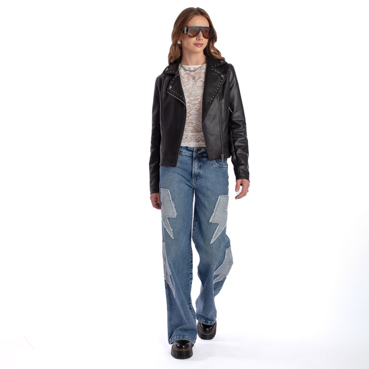 EFESIS - Jeans Wide Leg Tiro Medio Mujer Efesis