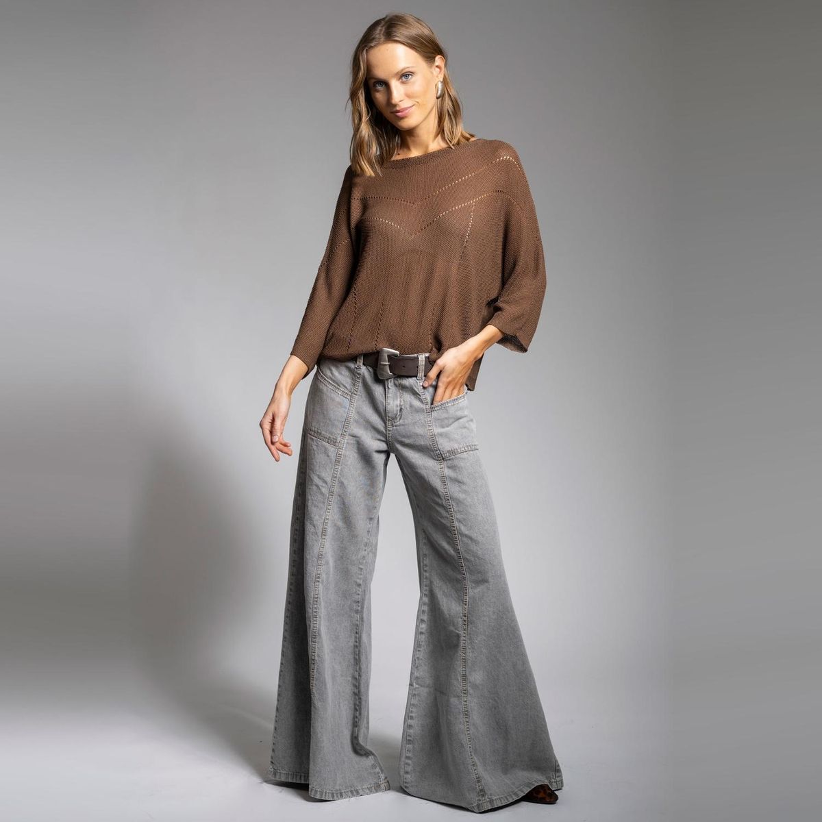LOLITA LPK - Jeans Palazzo Tiro Medio Arianna Gris Mujer Lolita LPK