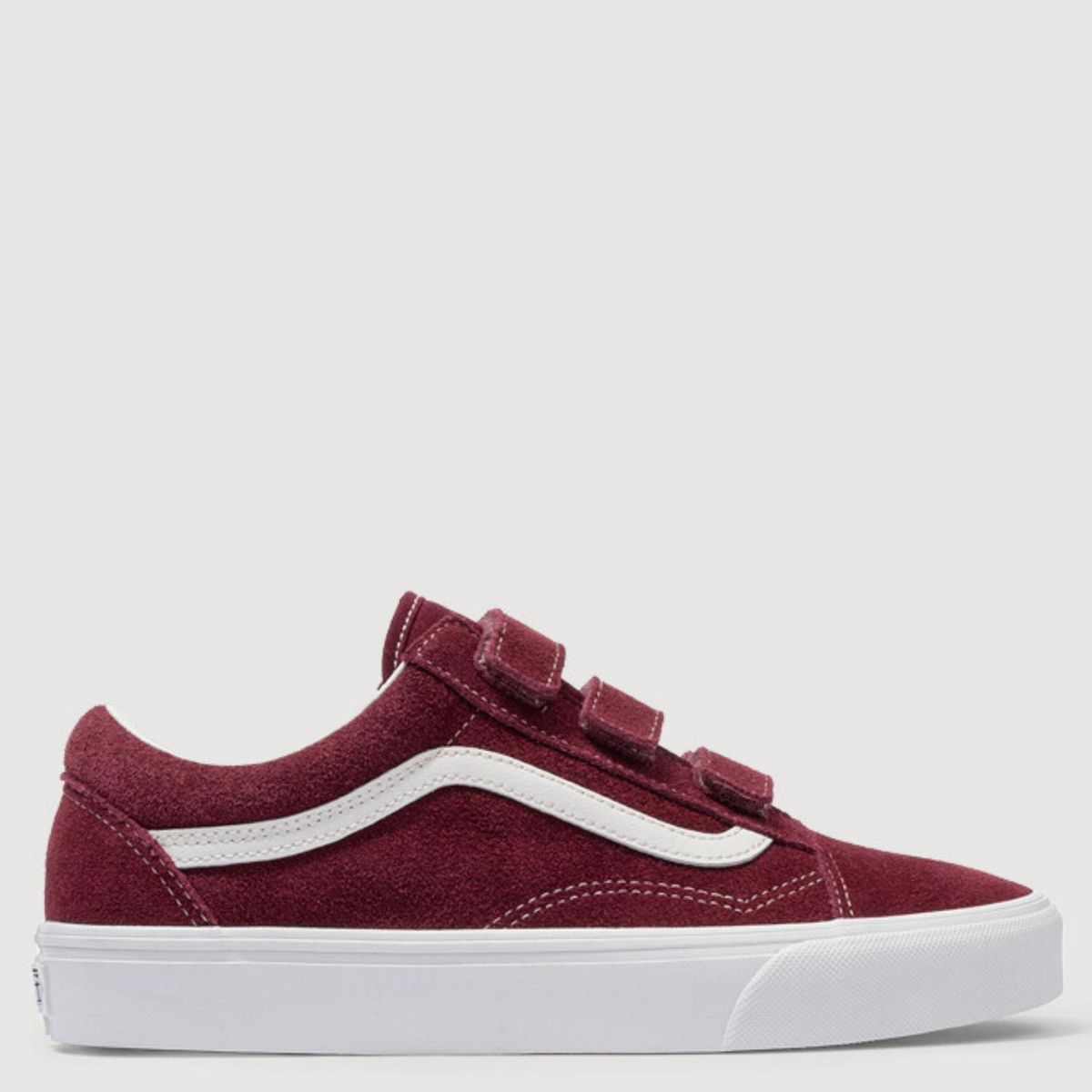 VANS - Old Skool V Zapatilla Urbana Mujer Cuero Burdeo Vans