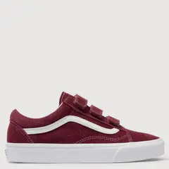 VANS - Old Skool V Zapatilla Urbana Mujer Cuero Burdeo