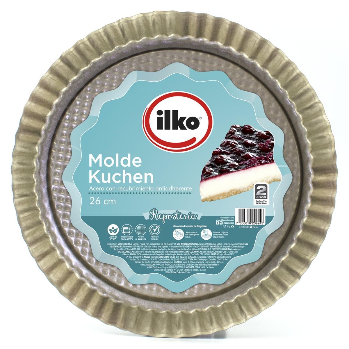 ILKO - Molde Kuch/Pizza 28 Cm Gold Ilko
