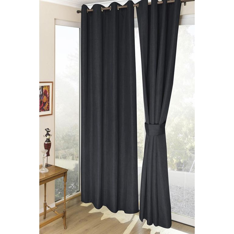 DORAL Juego De Cortinas Melbourne Negro