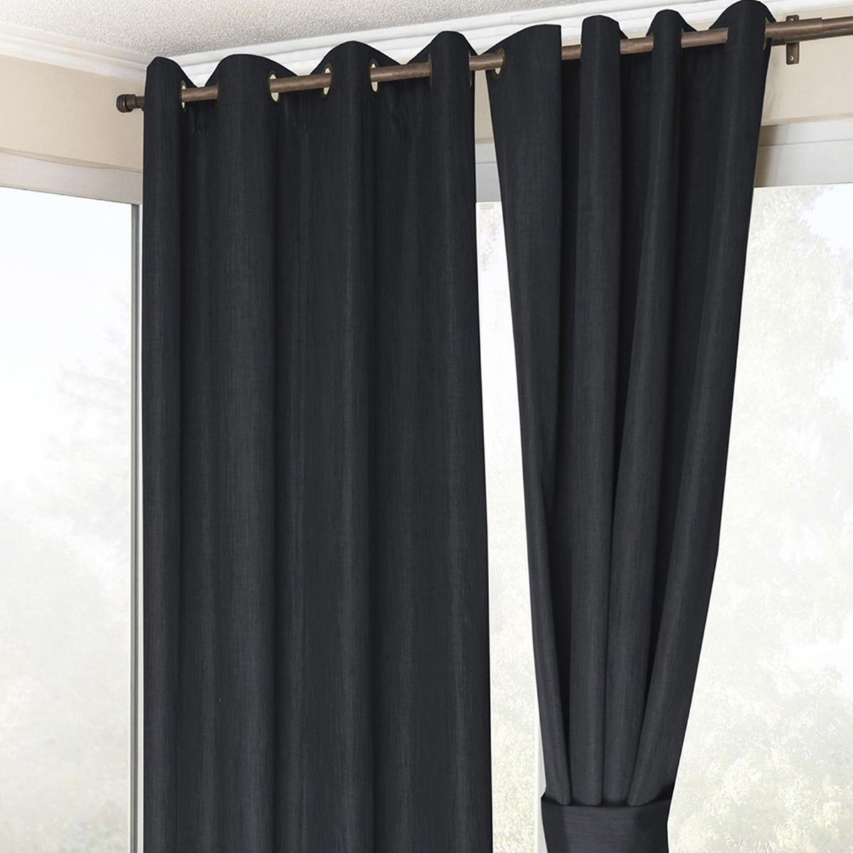 DORAL - Juego De Cortinas Melbourne Negro Doral