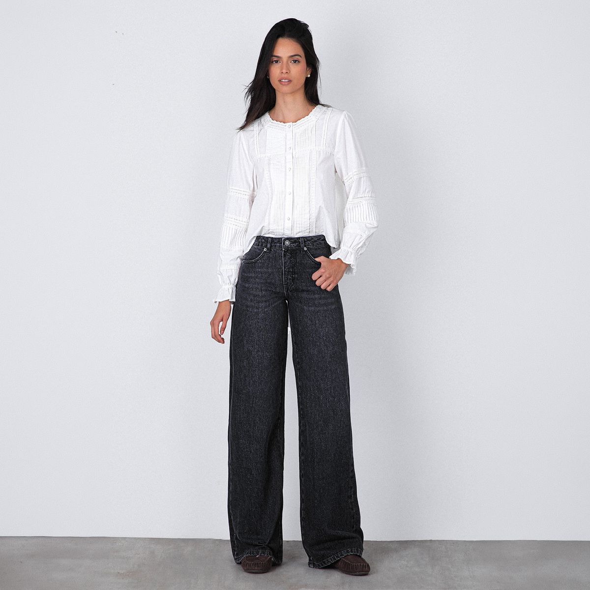 RAINDOOR - Pantalón Aplicación Denim Brown Mujer Raindoor