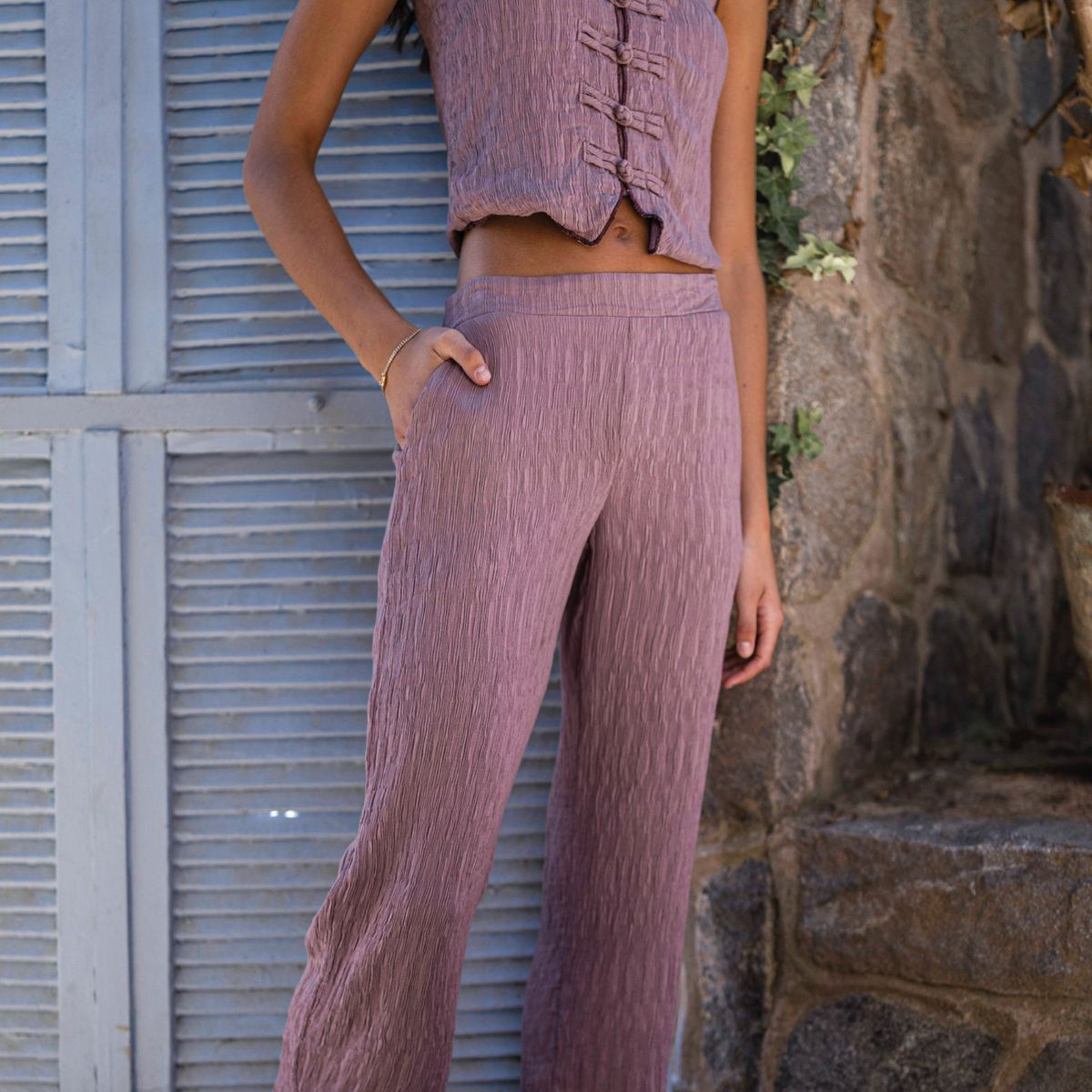 RAINDOOR - Pantalón Wide Leg Tiro Medio Mujer Raindoor